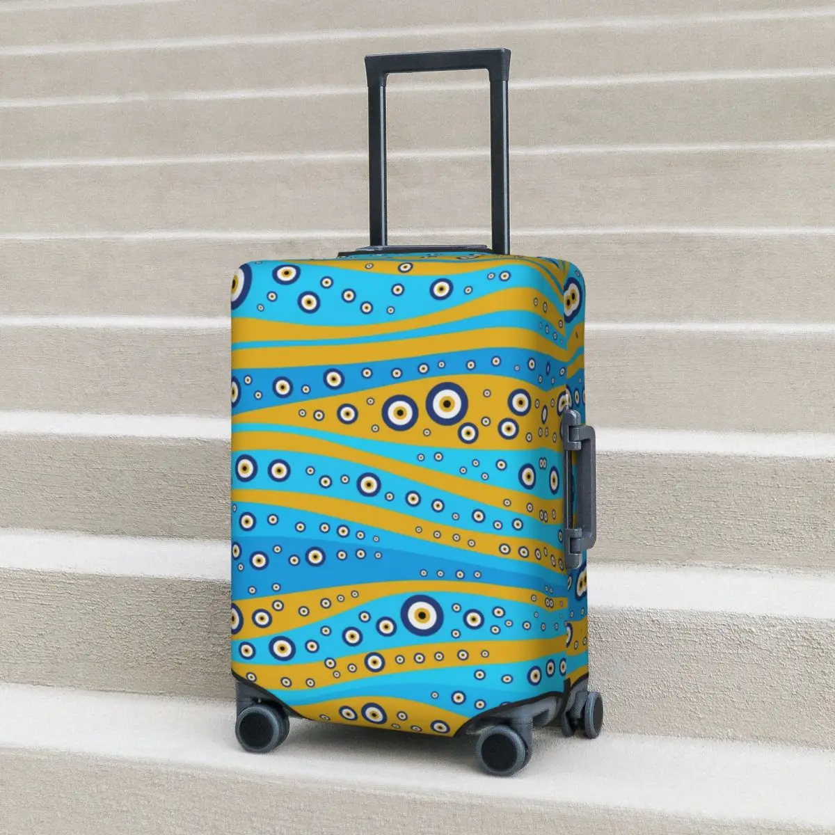 

Turkish Evil Eye Wave Suitcase Cover Nazar Greek Travel Vacation Useful Luggage Case Protector