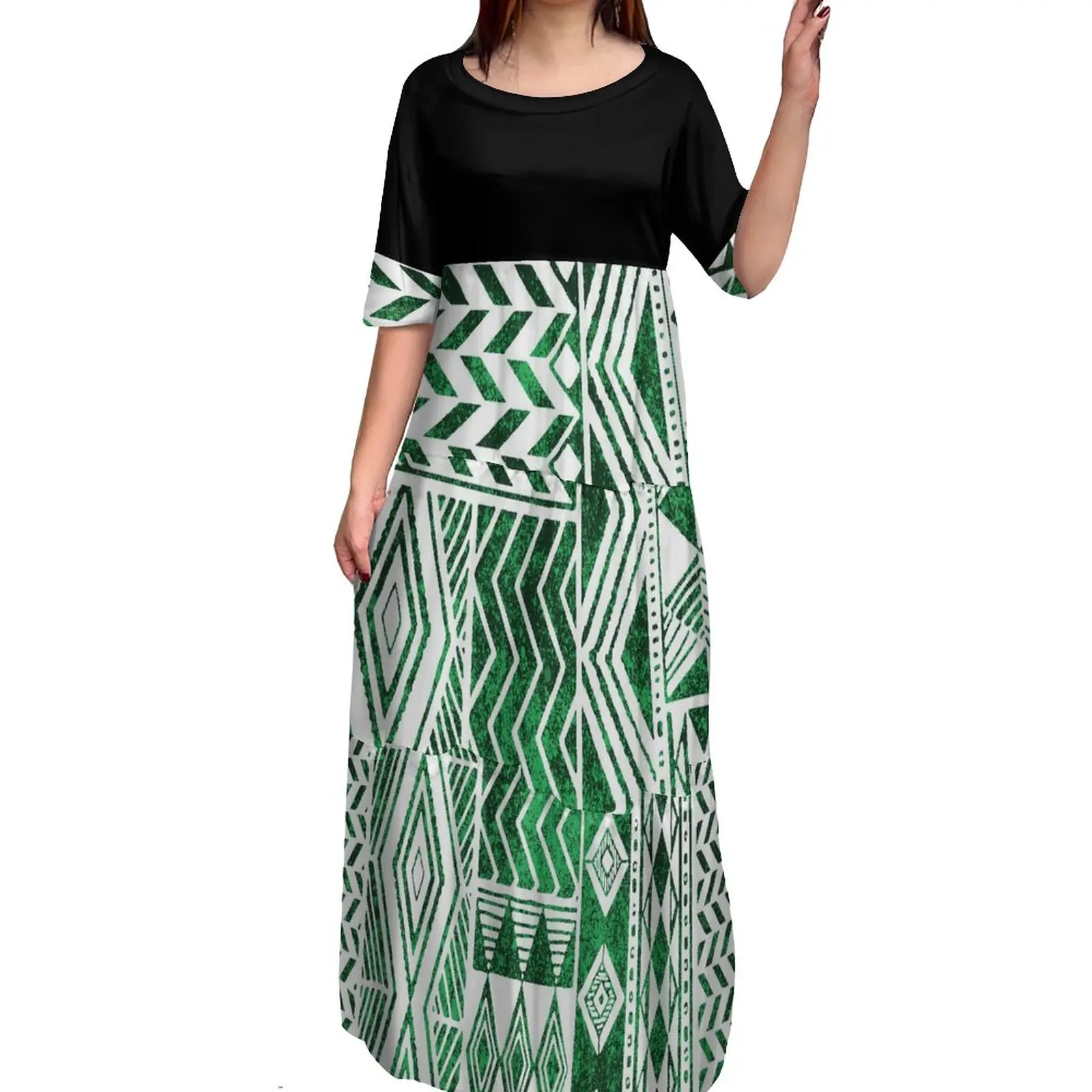 

Polynesian Women'S Dress Vintage Tribal Ethnic Style Maxi Skirt Custom Pattern Summer Elegant Large Hemline Design