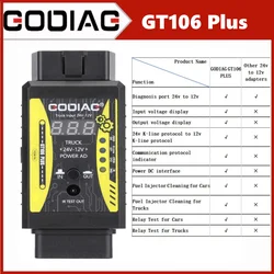 GODIAG GT106 PLUS 24V to 12V Heavy Duty Truck Adapter Fuel Injector Cleaning & Testing Relay Testing for Cars & Trucks