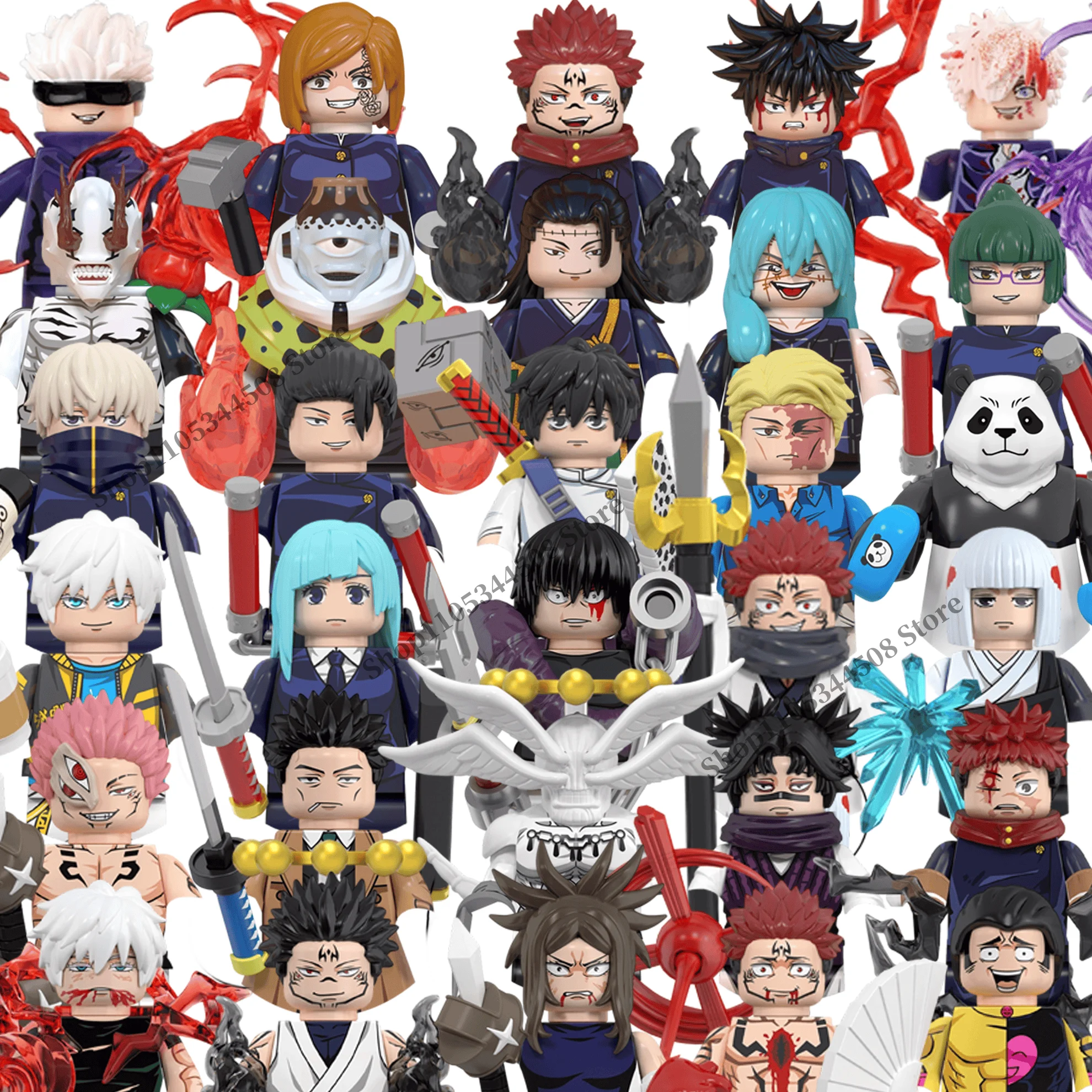 Brinquedos de quebra-cabeça MINI Jujutsu Kaisen, Makora Gojo Satoru, Rogo Ryomen Sukuna, Kugisaki Nobara, blocos de montar colecionáveis, presente.