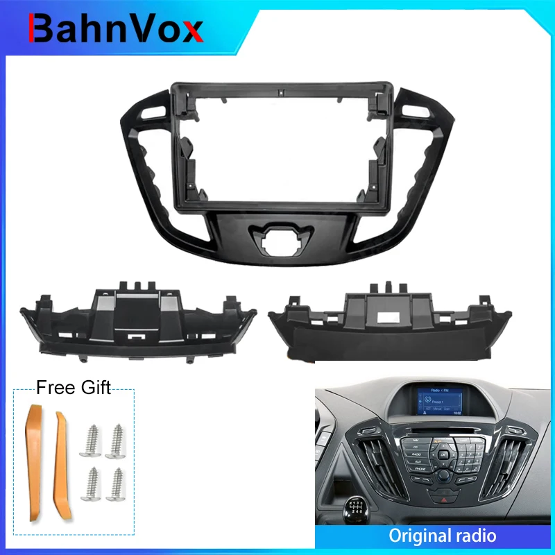 9 inch Android Car Radio frame for Ford Transit Tourneo 2017 2din Stereo GPS Fascia bezel Panel Adapter wire harness