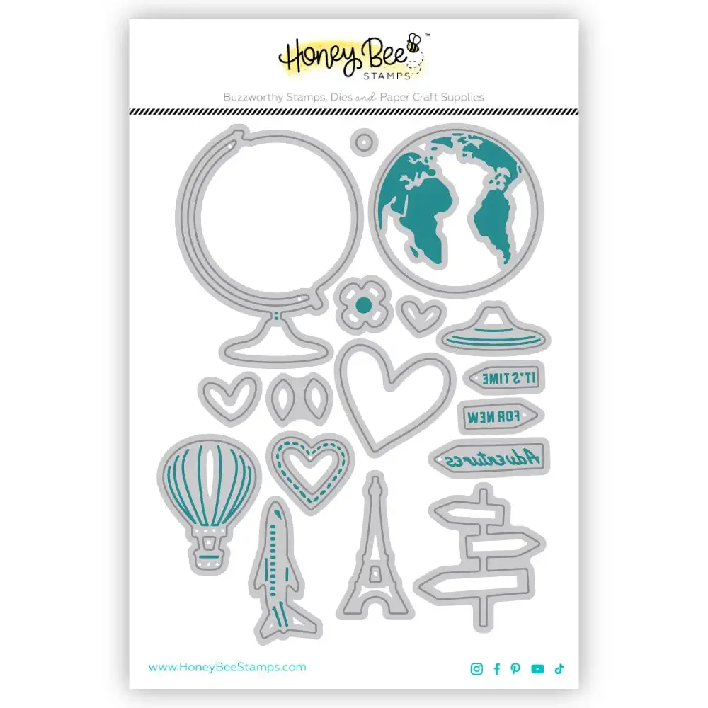 HonB Globe Travel Cutting Dies for New June 2024 Scrapbooking Paper Making Bee Frame Craft Card no Stamps