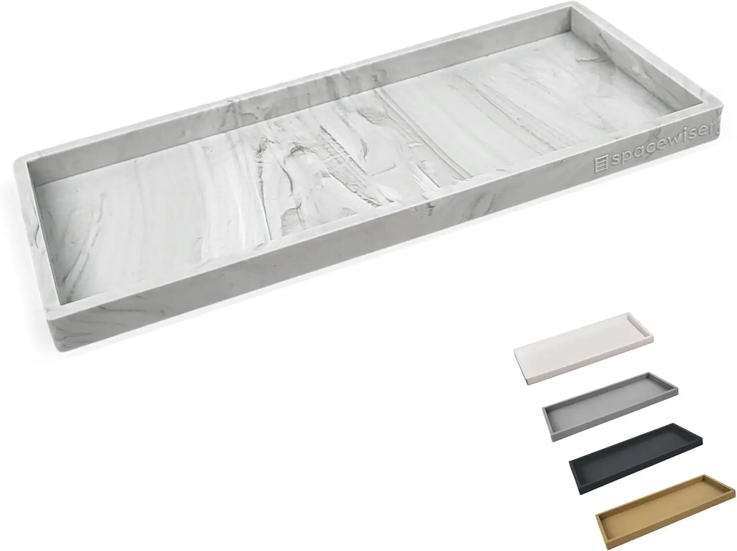 

11.7" Silicone Bathroom Tray - Countertop Organizer for Kitchen Sink, Toilet, and Shower Accessories