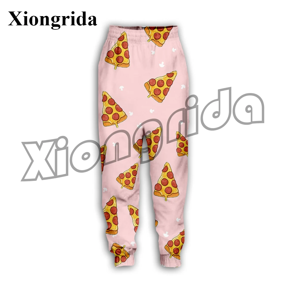 Novelty Pizza Print Sweatpants Mens 3D Food Print High Waist Pants Hip Hop Harajuku Unisex Trousers Streetwear S-5xl