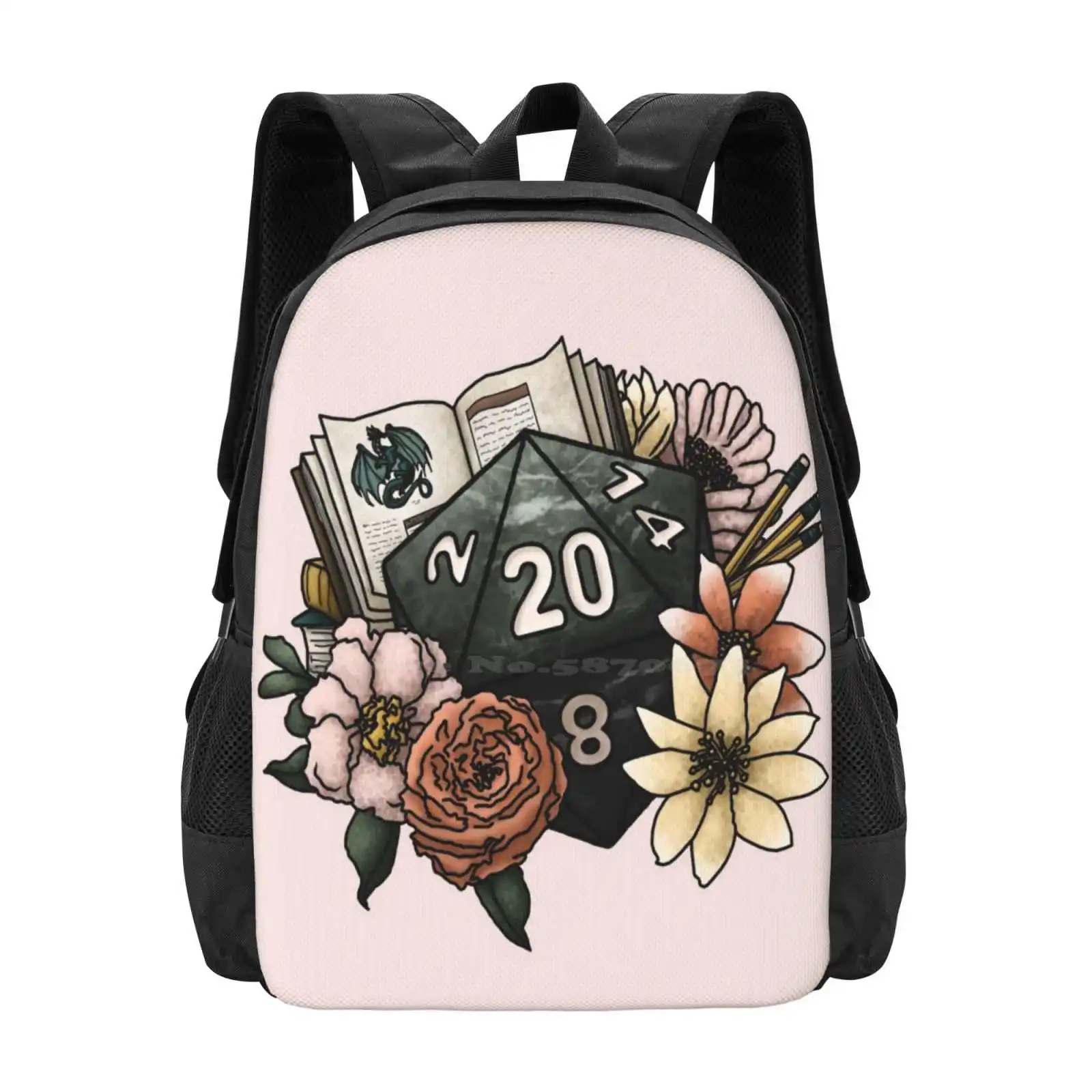 

Master D20 - Tabletop Gaming Dice Hot Sale Backpack Fashion Bags D20 Dnd And Dragons Dice Feminine Nerdy Geeky Geek Girl Girl