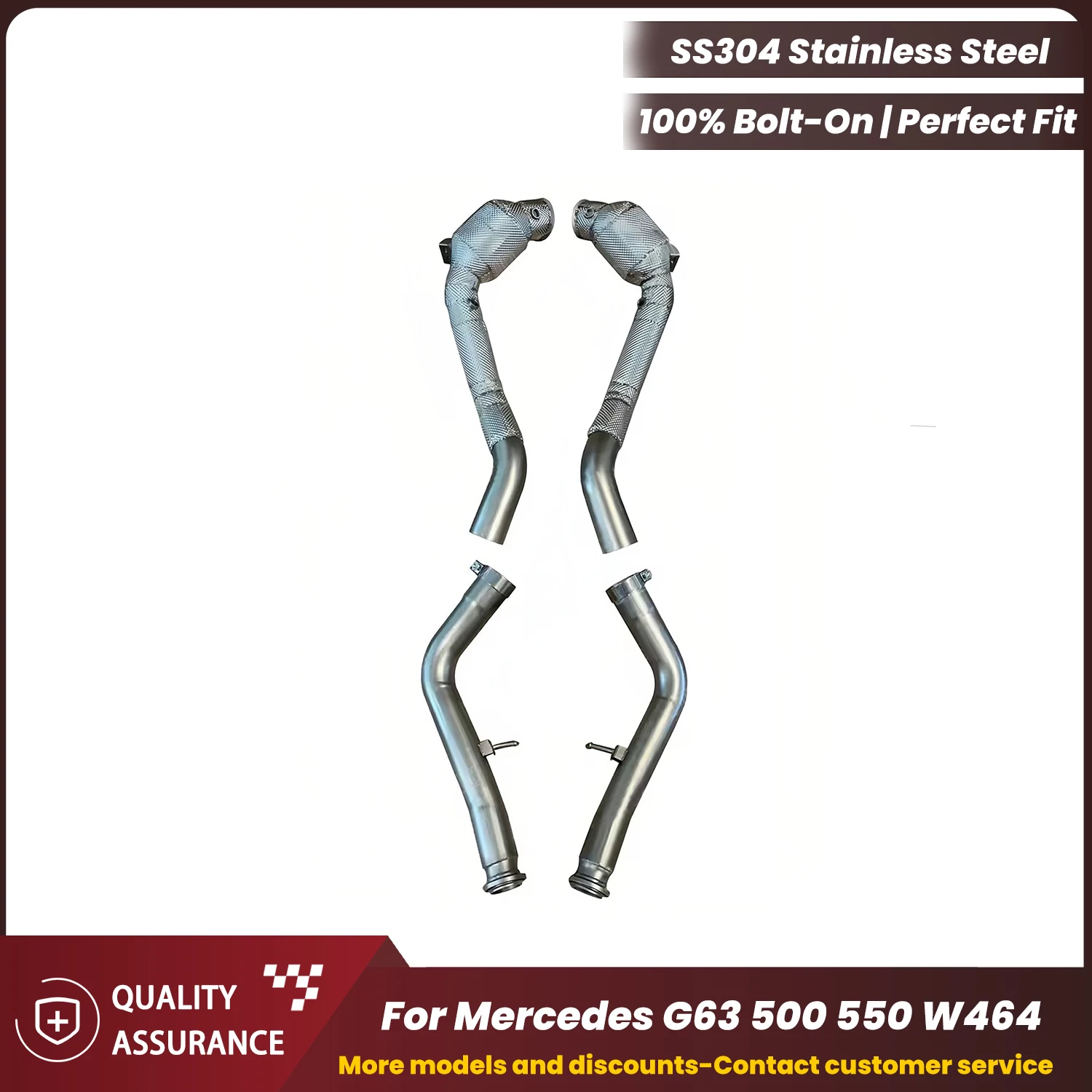 

ECCF Sports Downpipe With Heat Shield For Mercedes G63 500 550 W464 Aggressive Exhaust Sound High Flow Performance Upgrade