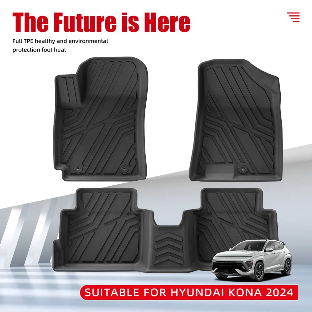 

Custom for Hyundai Kona 2023=2025 Electric EV 3D TPE Laser Measured Rubber Car Mats Interior Accessories