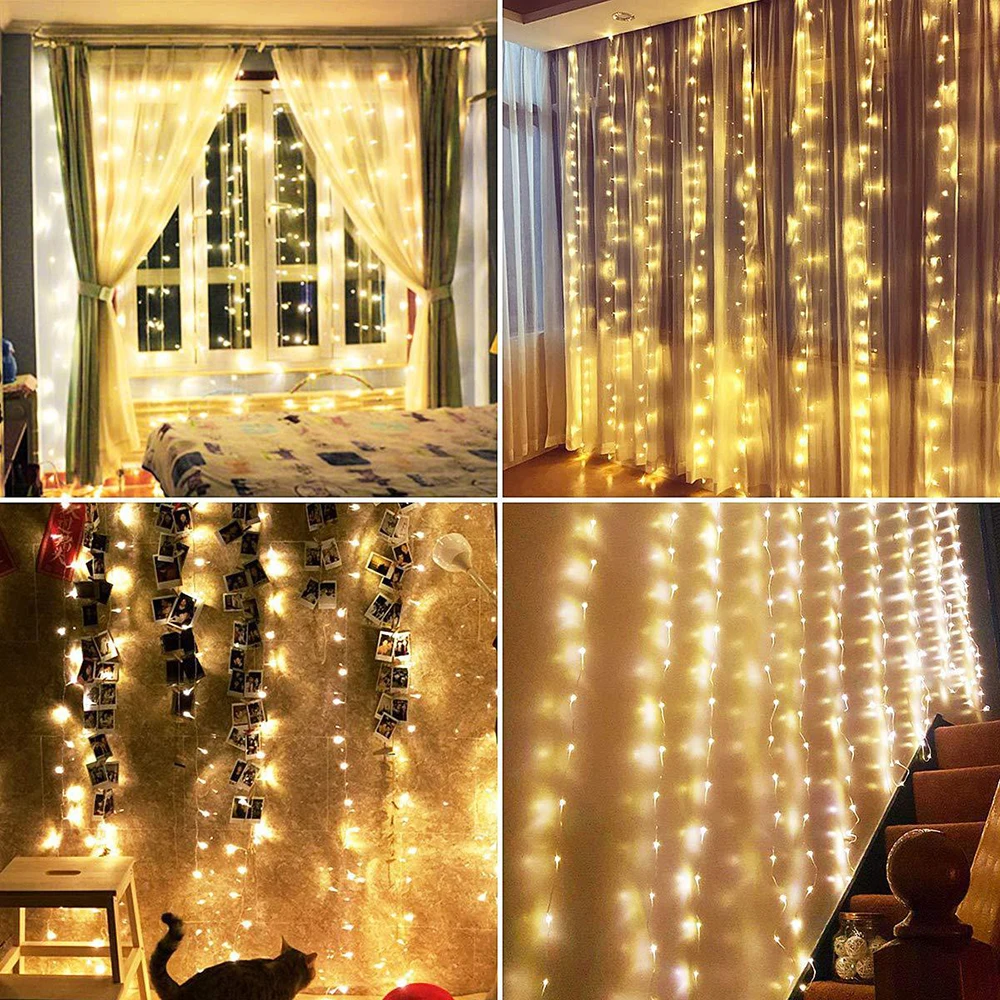 3M USB RGB Garland Curtain Festoon LED Lights Fairy Light Ramadan Christmas Tree Decoration 2023 Bedroom Room Decor Aesthetic