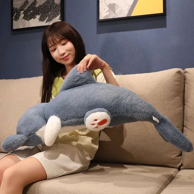 135cm Giant Big Eyes Shark Cat peluche farcito Cute Cats Doll Lovely Animal Pillow Soft Cartoon Cushion Kids Christmas Gift