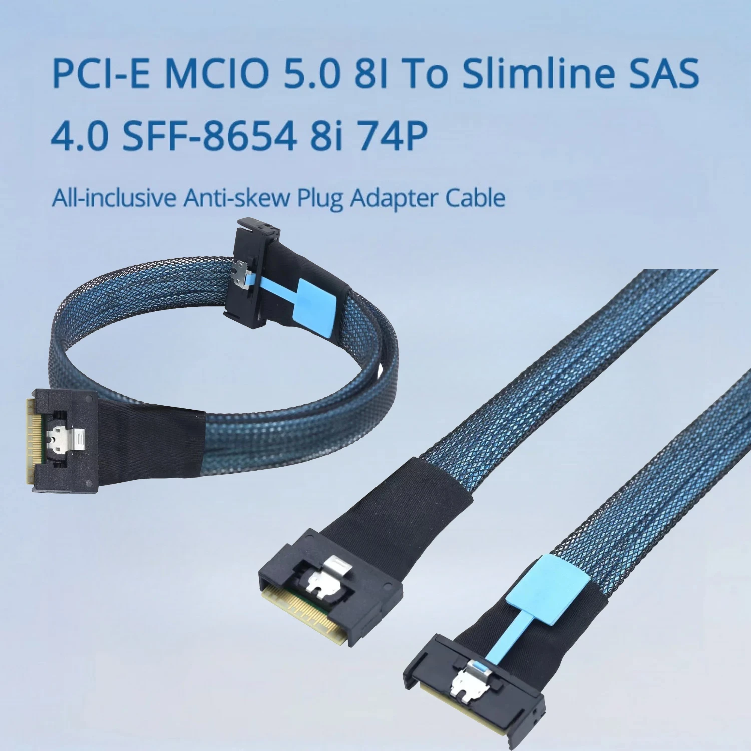 

Новая противоскользящая вставка — PCIe MCIO 5.0 8I к Slimline SAS 4.0 SFF-8654 8i 74P Кабель-адаптер PCI-E Аксессуары PCI Express