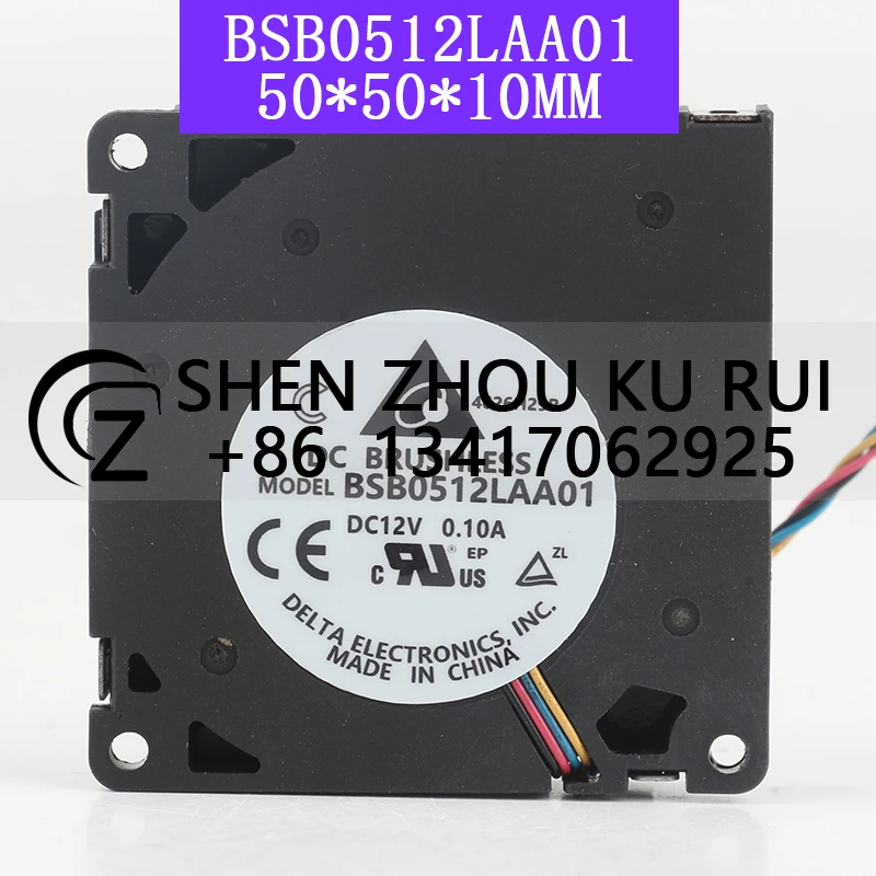 

Delta 5V 24V 48V DC12V 0.10A AC EC 5010 5CM four-wire PWM temperature control turbine blower BSB0512LAA01 Cooling fan