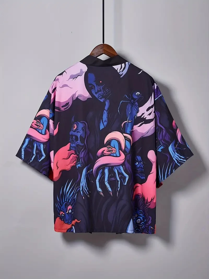 Cardigan traditionnel chinois Harajuku pour hommes et femmes, impression 3D Anime, vêtements de jeu de rôle kimono, divers motifs, vêtements décontractés