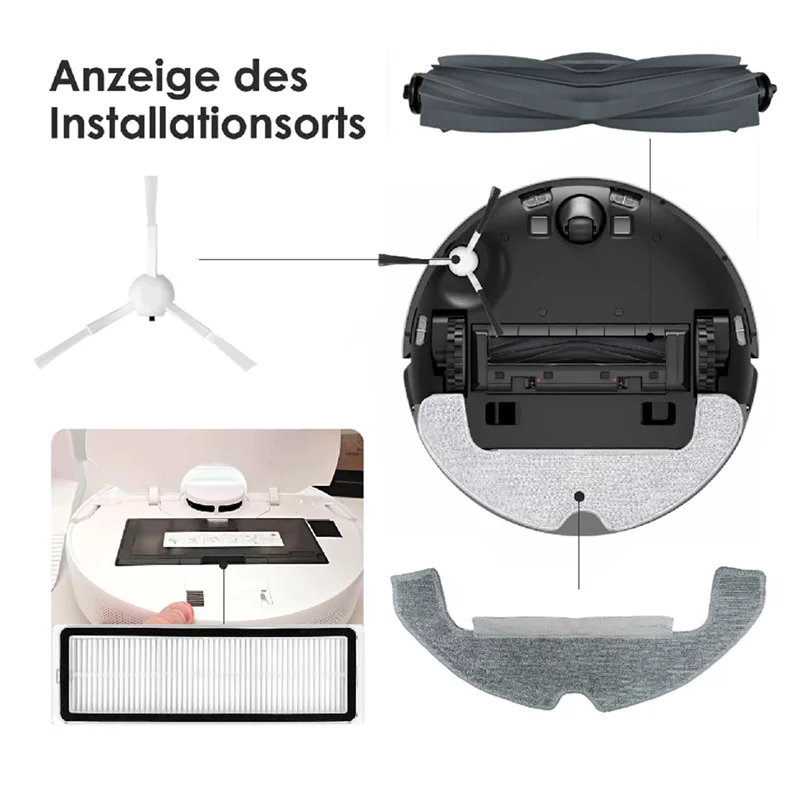 A85I-29PCS Accessories Kit For Dreame D10 Plus Gen 2/RLD32GD Vacuum Attachment Main Side Brush Filter Dust Bag Mop Cloth