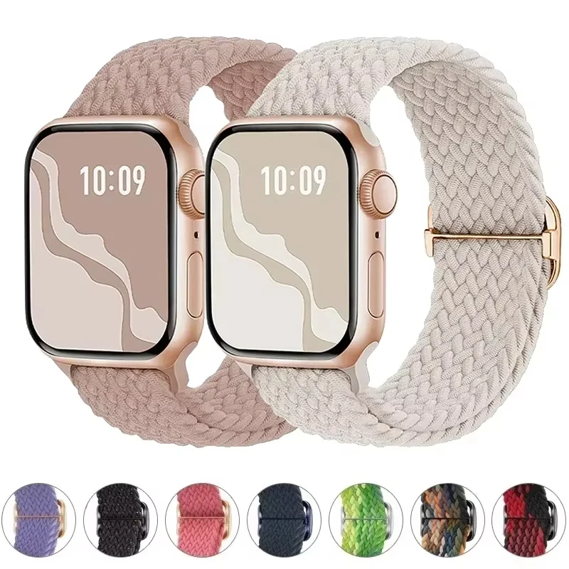 Pulseira Trançada para Apple Watch 40mm 41mm 44mm 45mm 42mm 46mm 49mm, compatível com iWatch séries SE3 5 6 7 8 9 10 11 Ultra3 2.