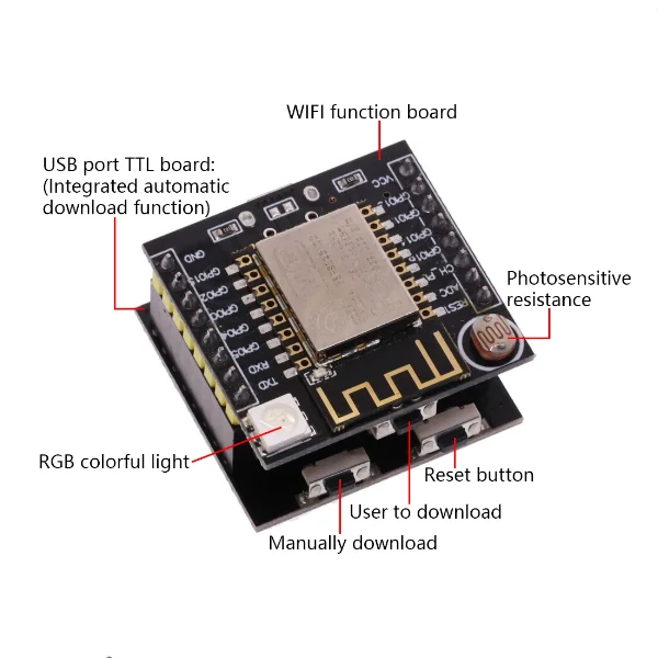 ESP8266 Kijiji cloud development board module ESP12F ch340 intelligent hardware development kit support cloud