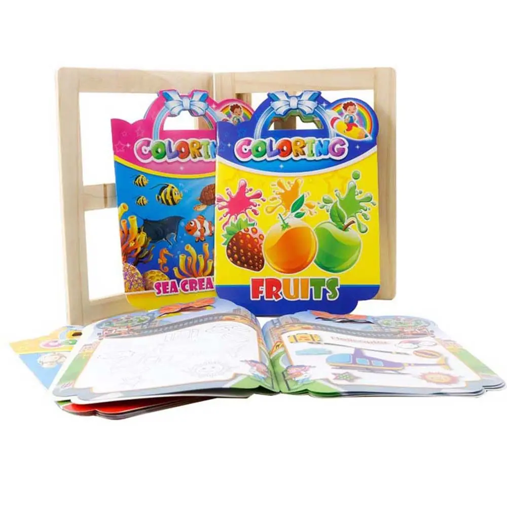 Children Toy Study Painting Animals Fruits Graphics Cartoon Drawing Book Magic Doodle Book Kid Coloring Book Painting Exercise