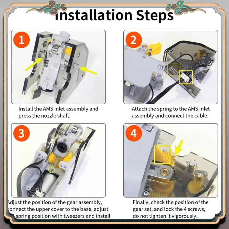Durable For Bambu AMS AMS Feed Board 3D Printer Parts AMS Inlet Board For Bambu For Bambu Lab AMS Inlet Board