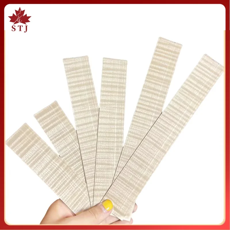 3/6/9pcs European Flamed Maple Violin Rib Side Strip Maple Violin Rib Sides Plate Strip Bar Fiddler Repair Parts 400*34*1.5mm