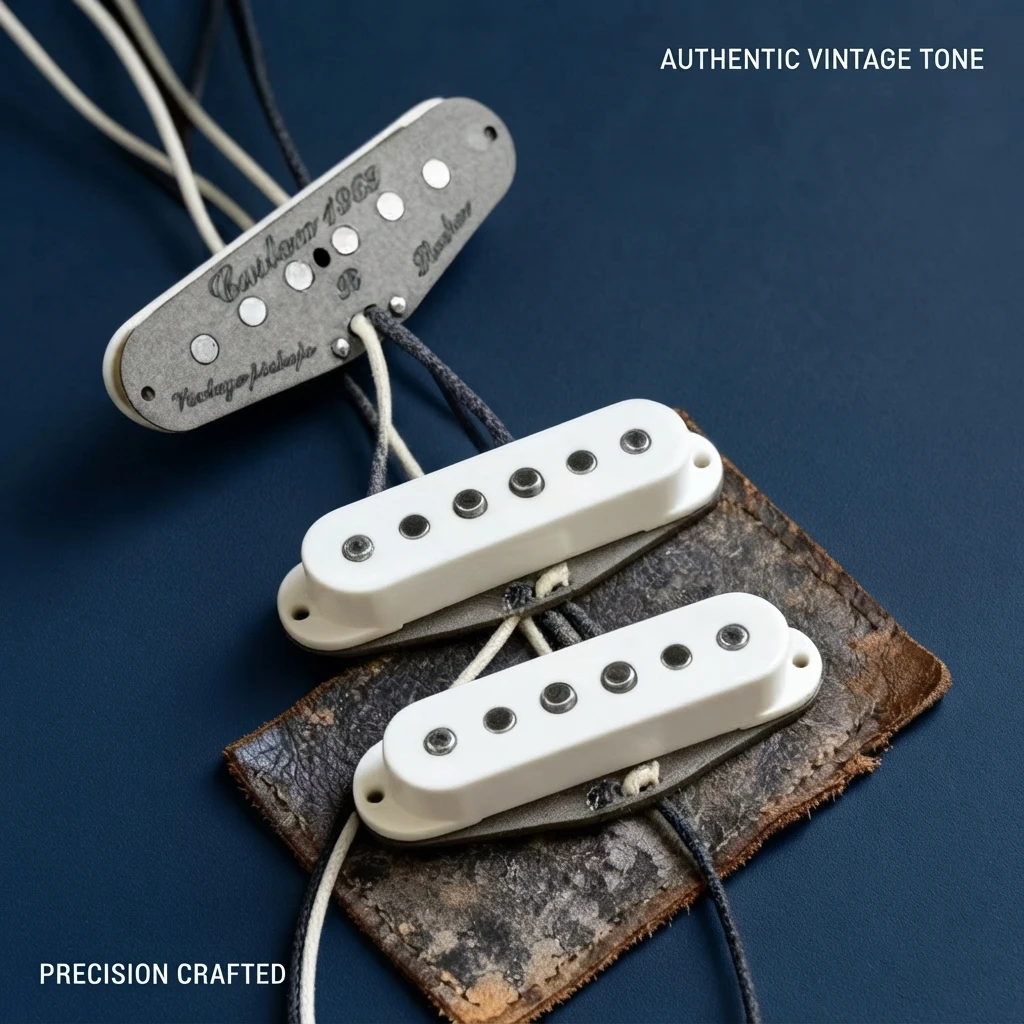 Vintage 1969 Custom SSS Strat Single Coil Pickup Set, Hand-Wound Alnico V Magnets, Classic Tone Guitar Replacement Pickups