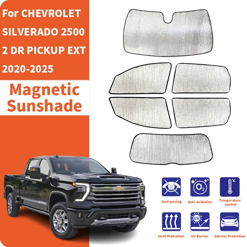 Car Window Sunshade Anti Car Sun Window Visors Sunshade Covers Accessories For CHEVROLET SILVERADO 2500 2DR PICKUP EXT 2020-2025