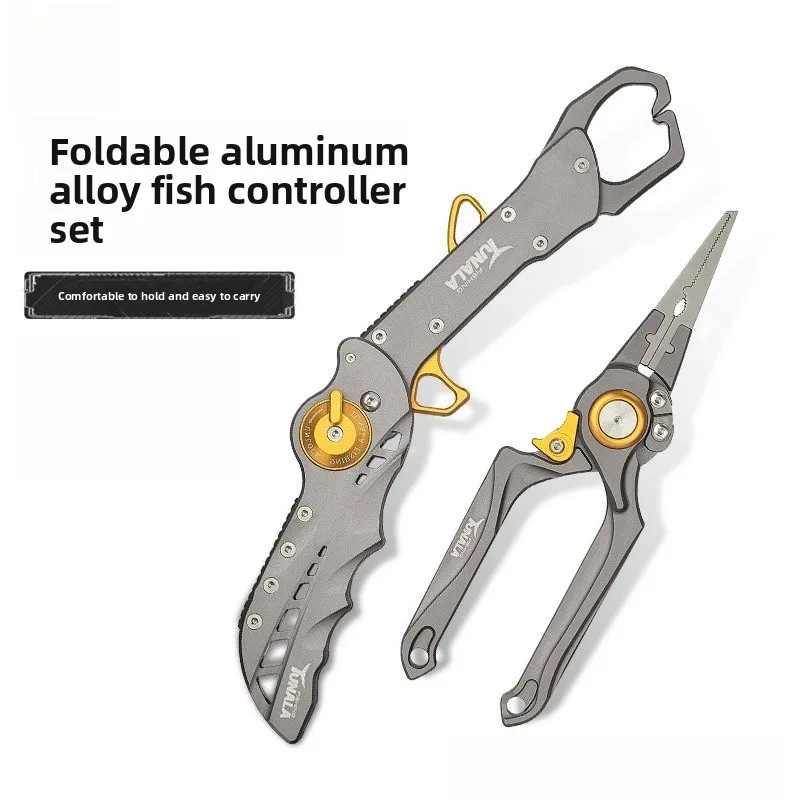 

Aluminum Alloy Belt Weighing Luya Fish Control Device, Large Material Luya Clamp Set Fish Clamp Special Luya Hook Opener