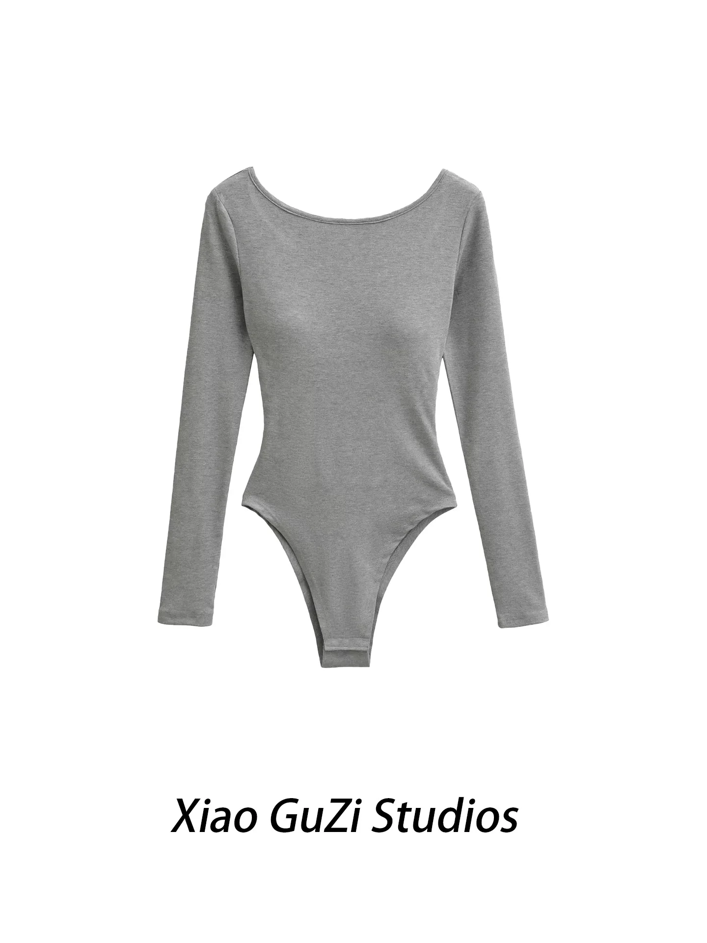 

Elastic Slimming Long Sve Bal Women's T-irt Cross Chest Pad Windy Spicy Girl High Waist Cotton Blend Fabric