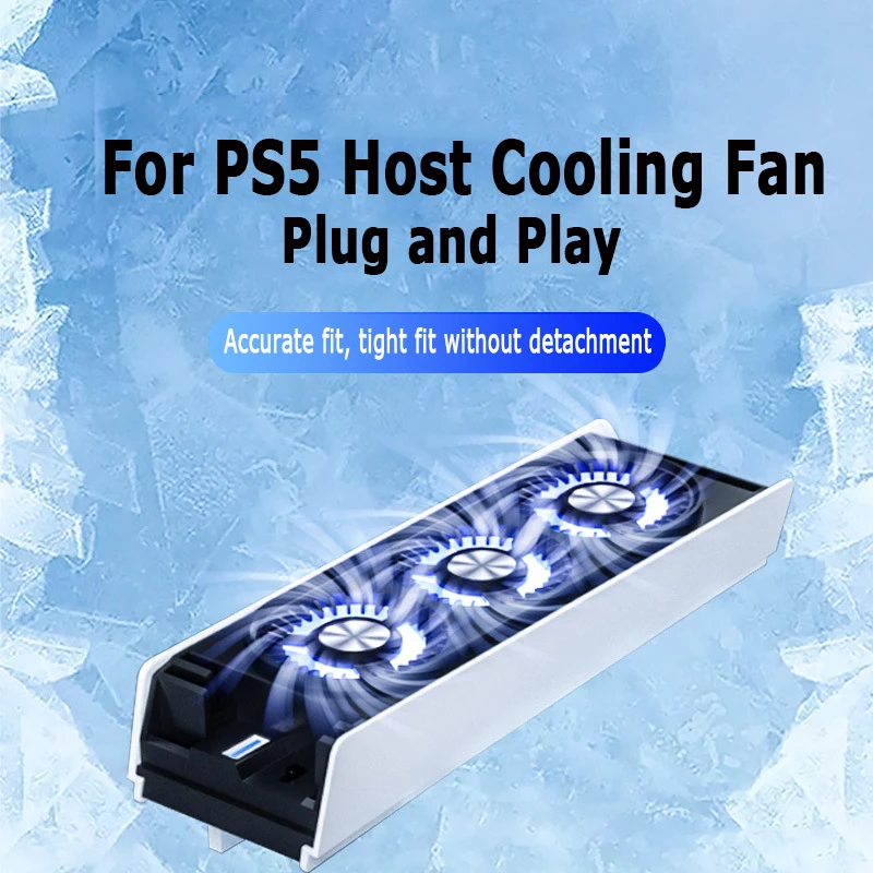 For PS5 Console Cooling Fans PS5 Strong Wind Low Noise Cooler Fan with LED Light USB Cooling radiator For PS5 Game Accessories