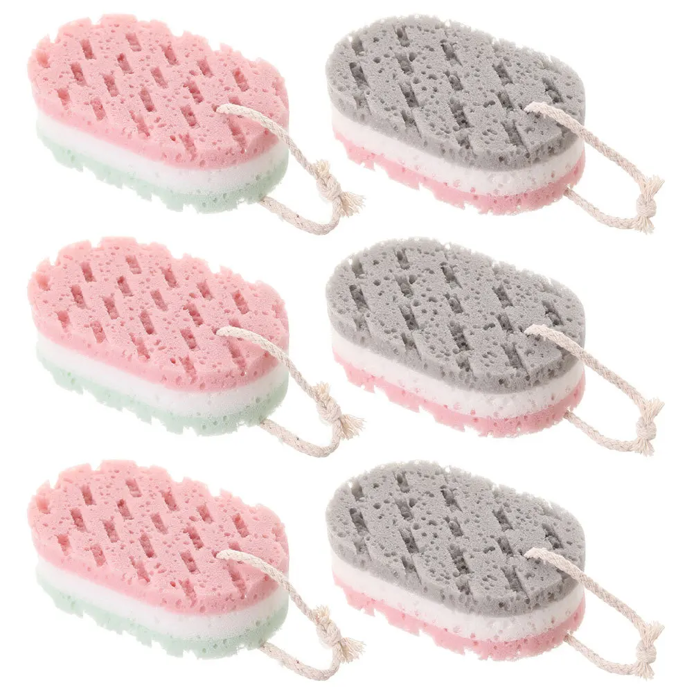 

6Pcs Bath Sponge Supple Exfoliating Body Scrubber Shower Tool Deep Cleansing Skin Cleaning for Women Men Bath Sponge