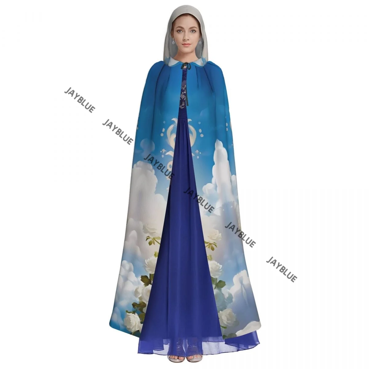 Unisex Adult Our Lady Of Guadalupe Virgin Mary Jesus Cloak with Hood Long Witch Costume Cosplay