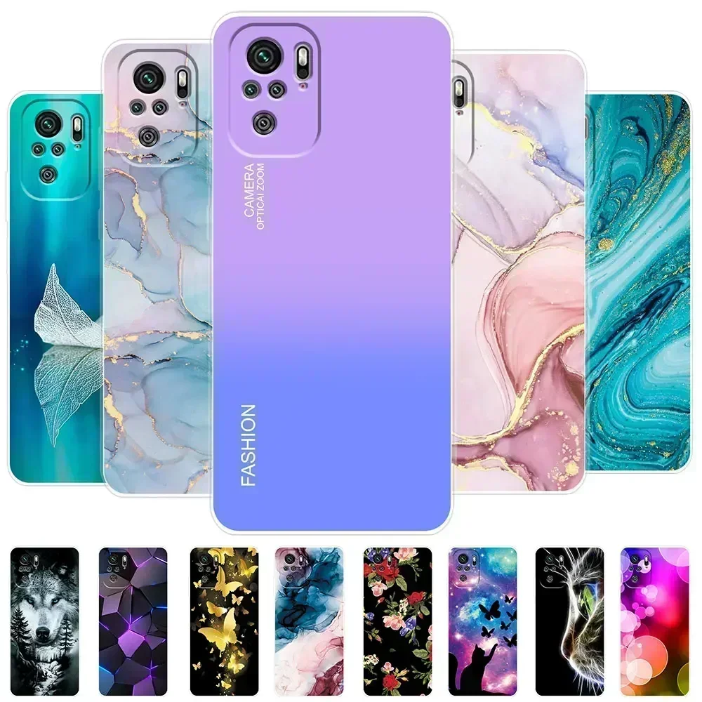 Case For Redmi Note 10 Case Note 10S Silicone Soft TPU Fundas Phone For Xiaomi Redmi Note 10 Pro 10 Pro Max Version Bumper Cover