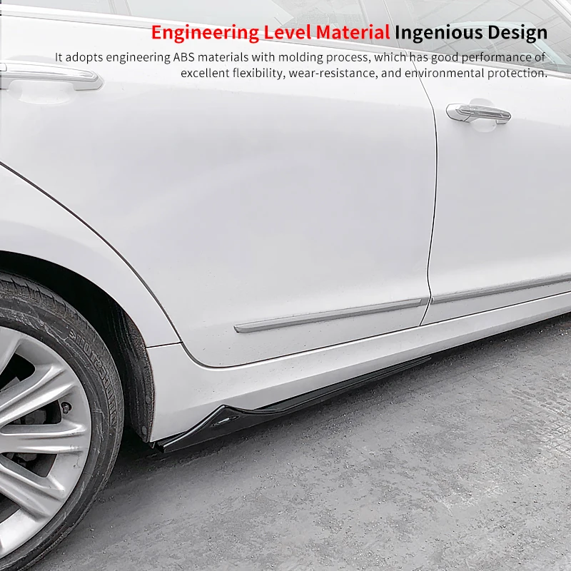 

Car Side Skirts Bumper Spoiler Protective Panels Anti-Crash Diffuser Lip Protector Accessories For Cadillac ATS-L 2014-2017 2016