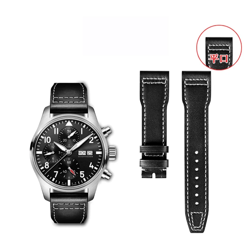 

FUYIJIA Men Custom IW-C PILOT'S WATCHES Original Watchbands 20MM×18MM 21MM×18MM Cowhide Strap Stainless Steel Pin Buckle Belt