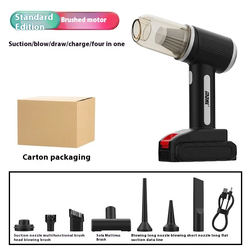 Aspirador de pó portátil para carro, direto da fábrica, alta potência, grande capacidade, função de limpeza úmida/seca, carregamento sem fio para uso doméstico