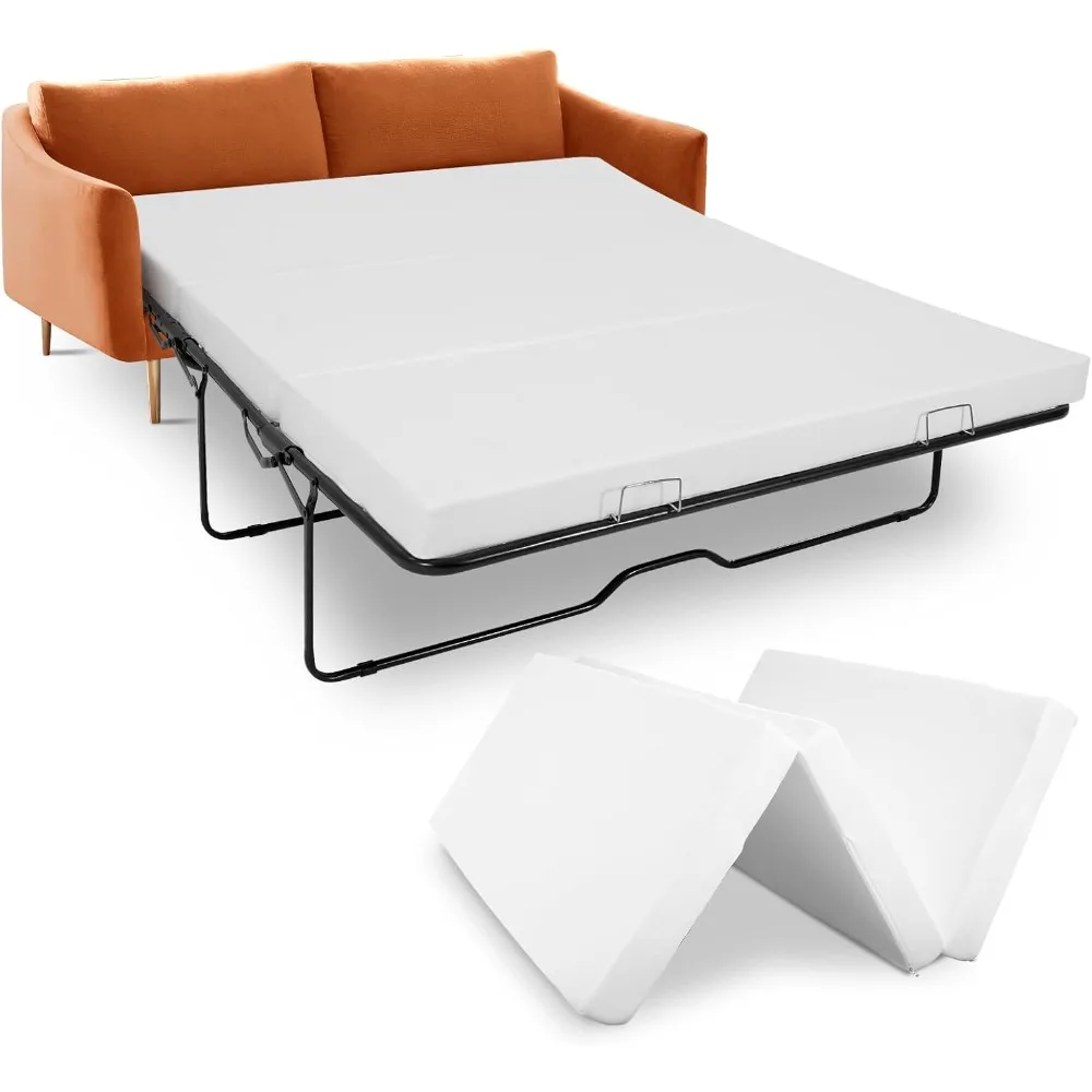 

4 Inch Memory Foam Mattress Replacement with Washable Cover for Sleeper Sofa and Couch Beds,Full Size(72" L x 53" W x 4" Th),(So