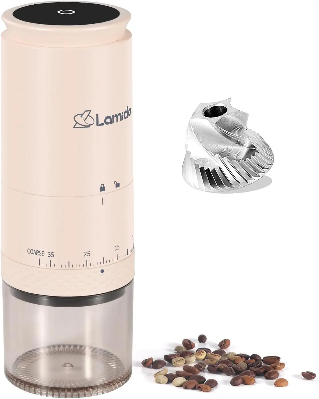 Portable Electric 420 Stainless Steel Burr Coffee Grinder, Rechar able Espresso Grinder with 38 Adjustable Grind Settin