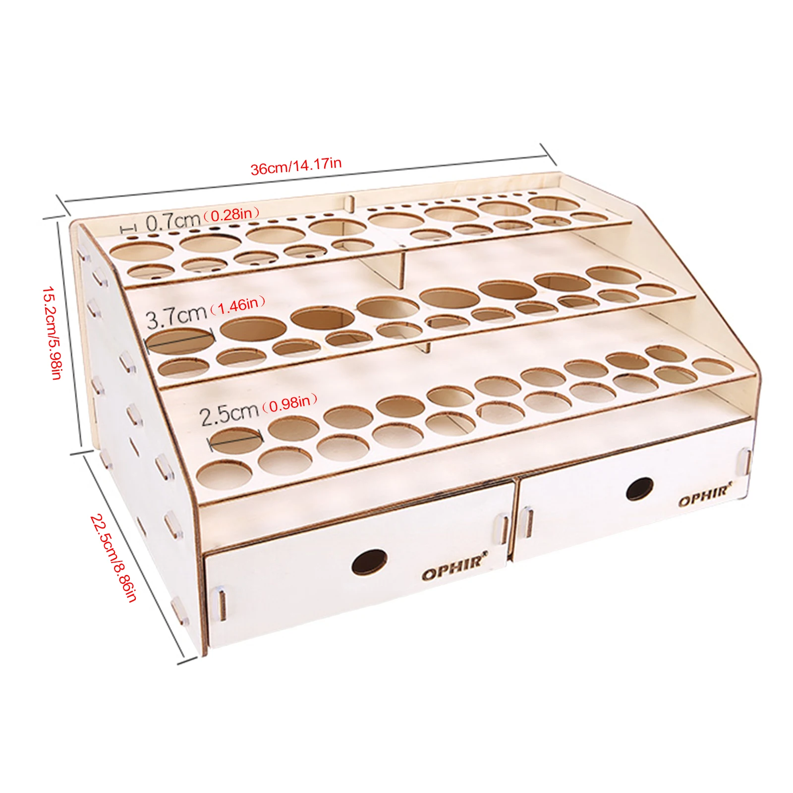 80 Holes Paint Rack Miniature Storage Organizer Wooden Shelf W/ Drawers Sale
