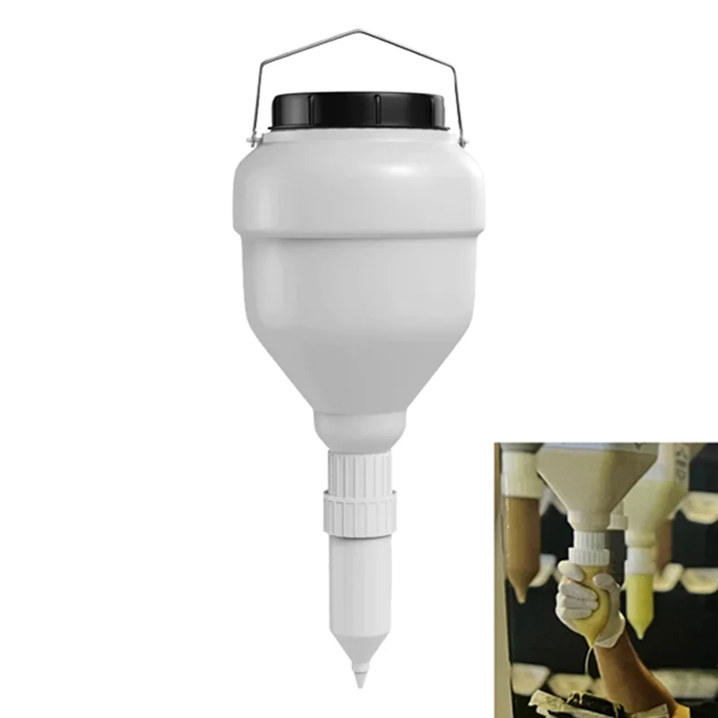 B25B Ugelli erogatori per bottiglie da spremere Bottiglia rotonda da 3,5 litri e design da appendere per bottiglie di salsa di grande diametro