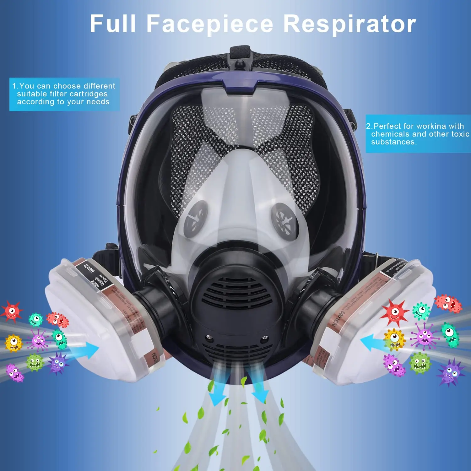 Anti-Fog 6800 Chemical Mask Gas Mask Dustproof Respirator Paint Pesticide Spray Full Face Filters For Laboratory Welding Dust