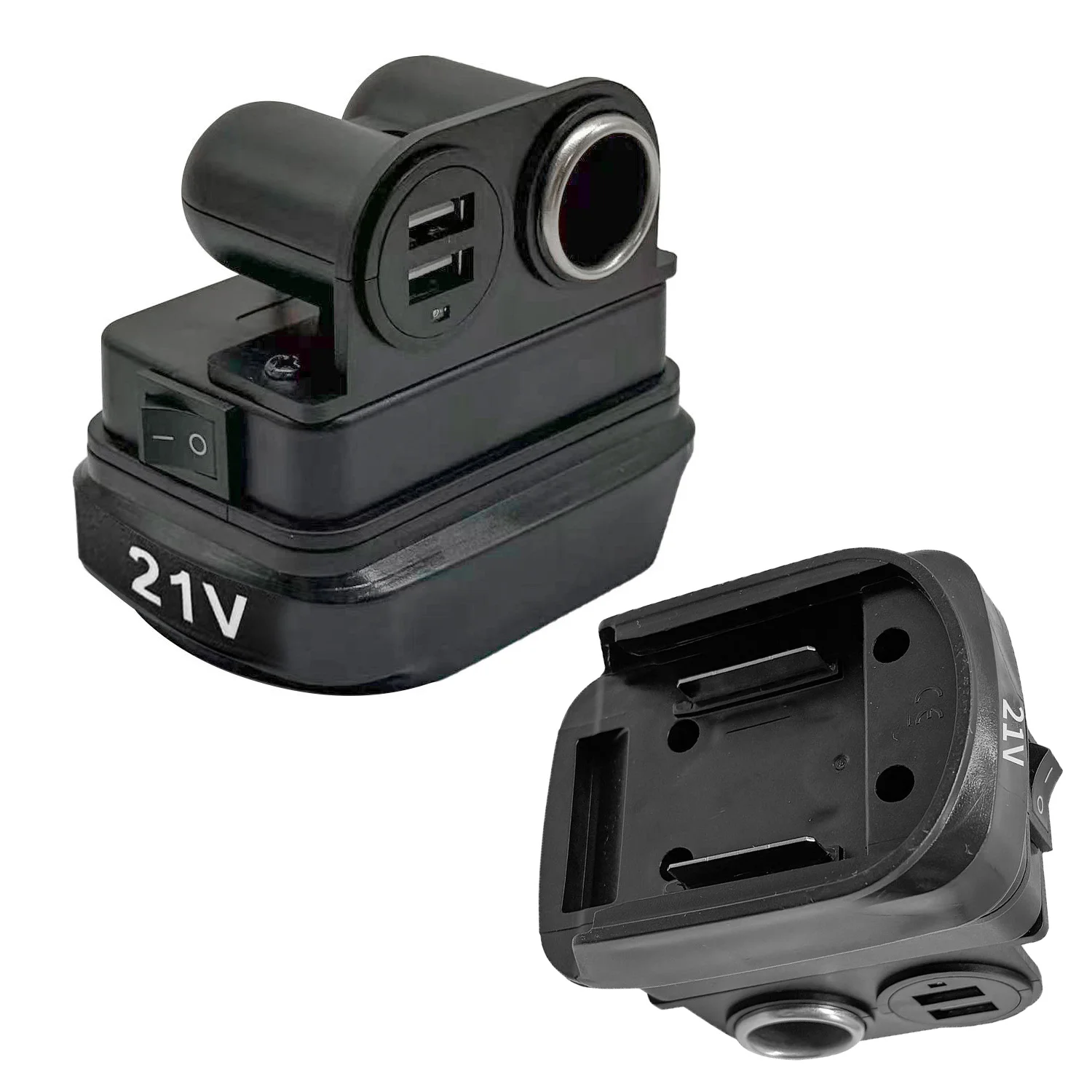 For Battery Adapter Converter 21V To 12/24V Output With Dual USB Charging Ports For Outdoor Travel Small Devices