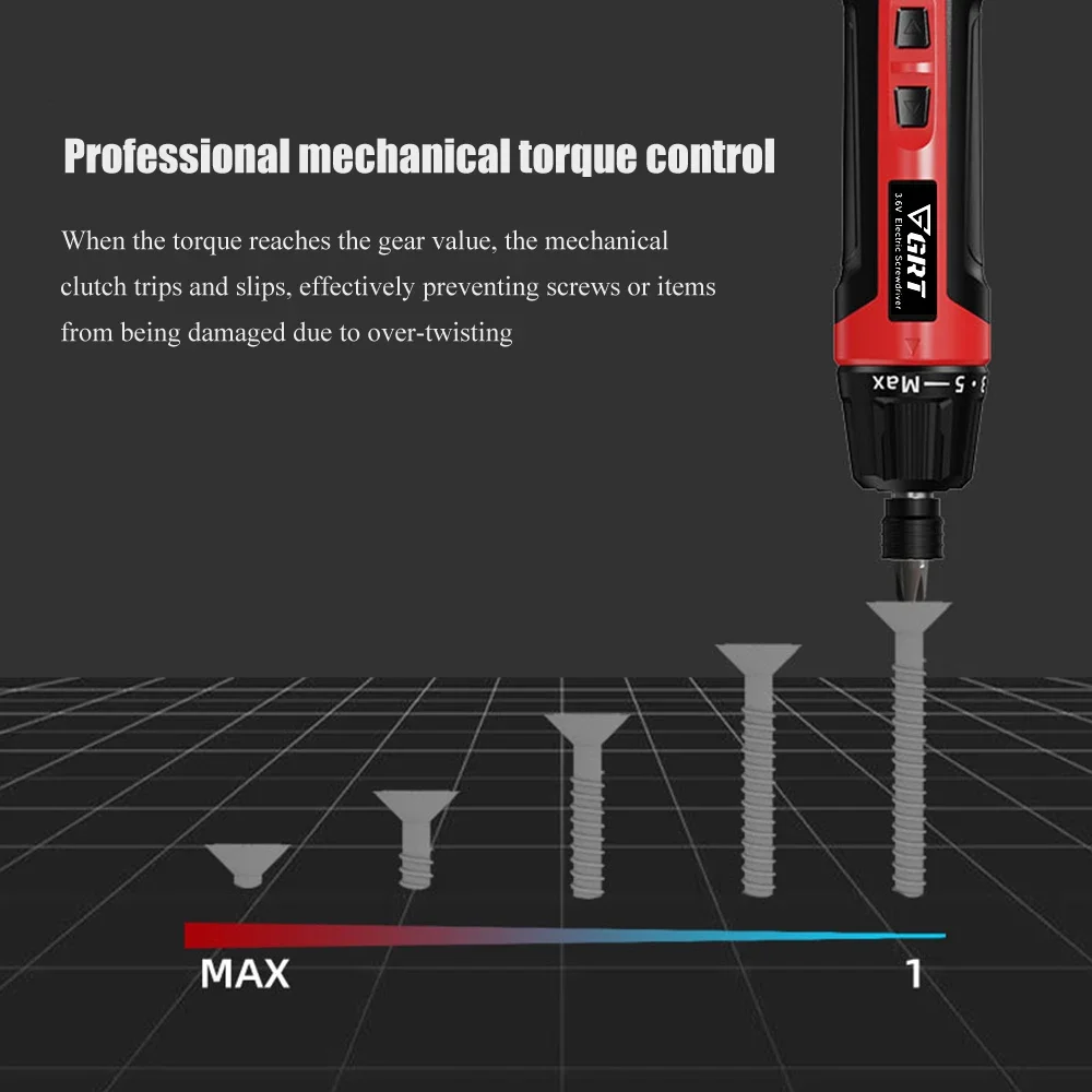 Electric Screwdriver 3.6V 2000mAh Li-ion Battery High Torque Manual LED Light Precision Mini Rechargeable Screwdriver Power Tool