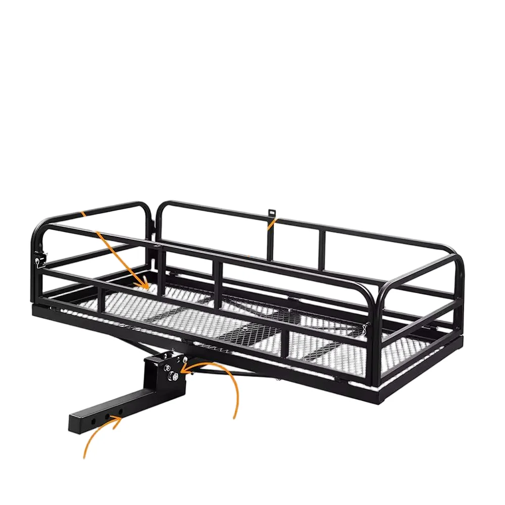 High Quality New Condition Trailer Hitch Mount Cargo Carrier Rear Folding Luggage Basket Rack for Universal Car Truck Box