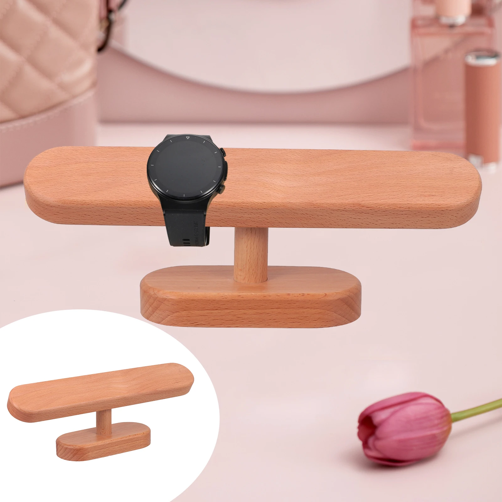 

Watch Storage Stand Display Jewelry Rack Bracelet Holder Wooden Organizer Necklace
