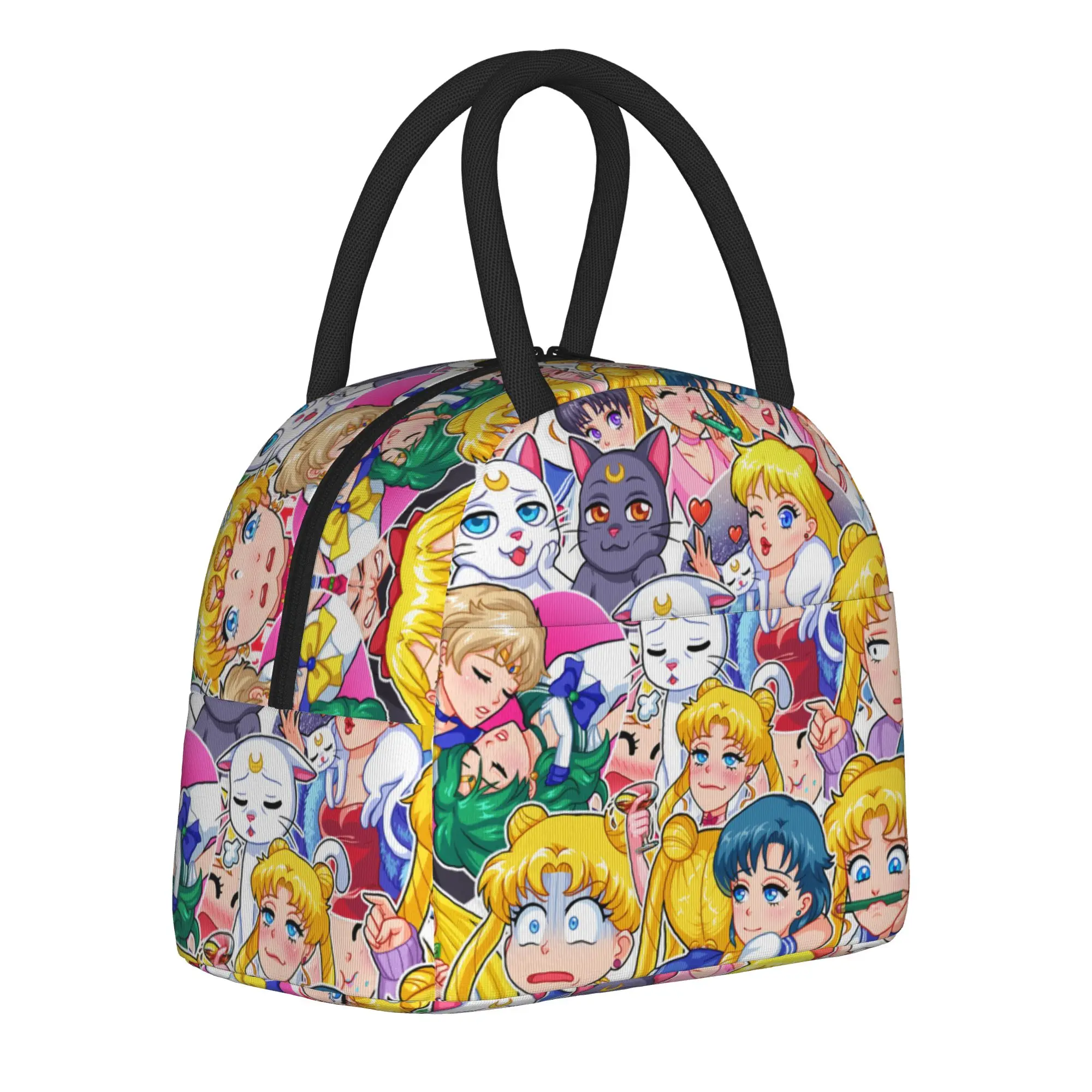 

Cute Cartoon Girls Sailors Moon Insulated Lunch Tote Bag For Picnic Food Storage Bag Portable Cooler Thermal Lunch Boxes