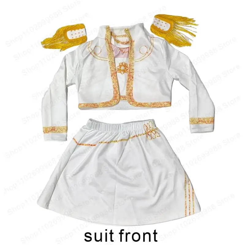 زي تنكري للفتيات لجميع القديسين كرنفال عيد الميلاد الأبيض 3 قطع ملابس موحدة هدية عيد ميلاد