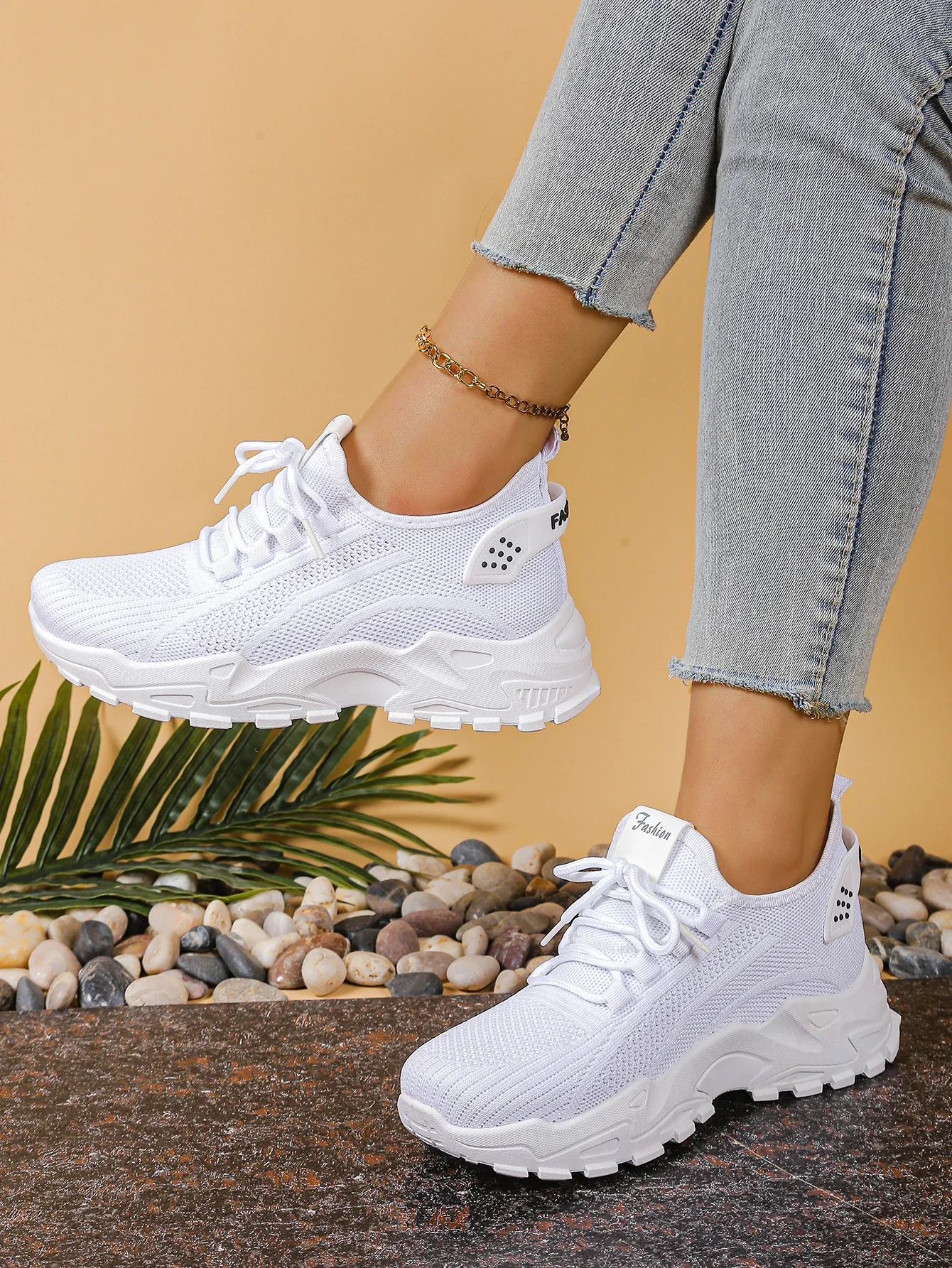 Atmungsaktive Strick-Sneaker, Modische, Bequeme, Rutschfeste Schuhe mit Weicher Sohle für Damen, Outdoor-Wanderschuhe, Kostenloser Versand – Detail 8