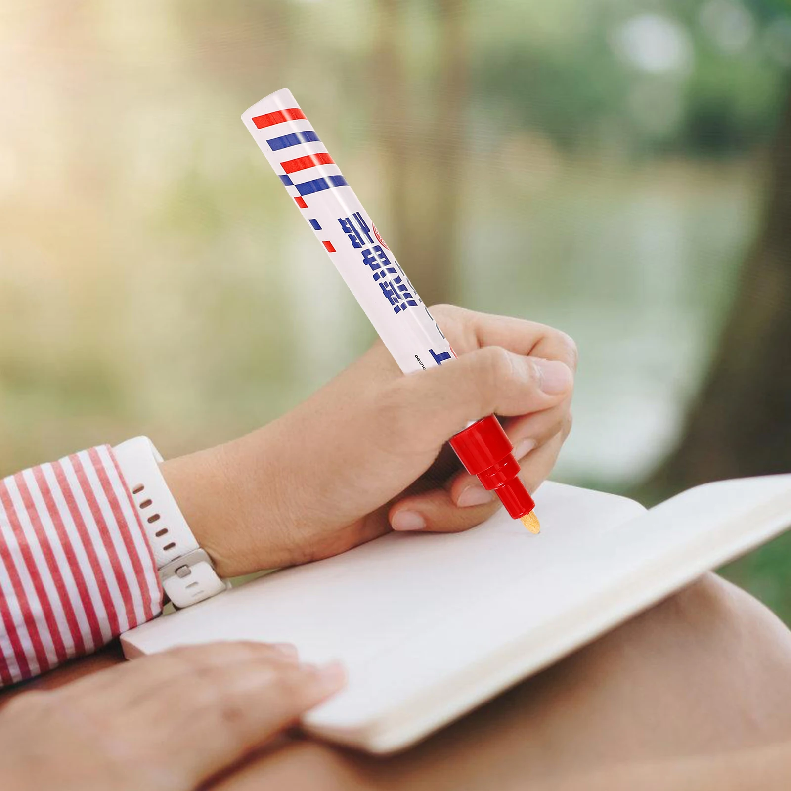 

2 Pcs Tablet Inscription Repair Paint Pen Monument Writing Touch-up Markers Portable Supply Painting Pens