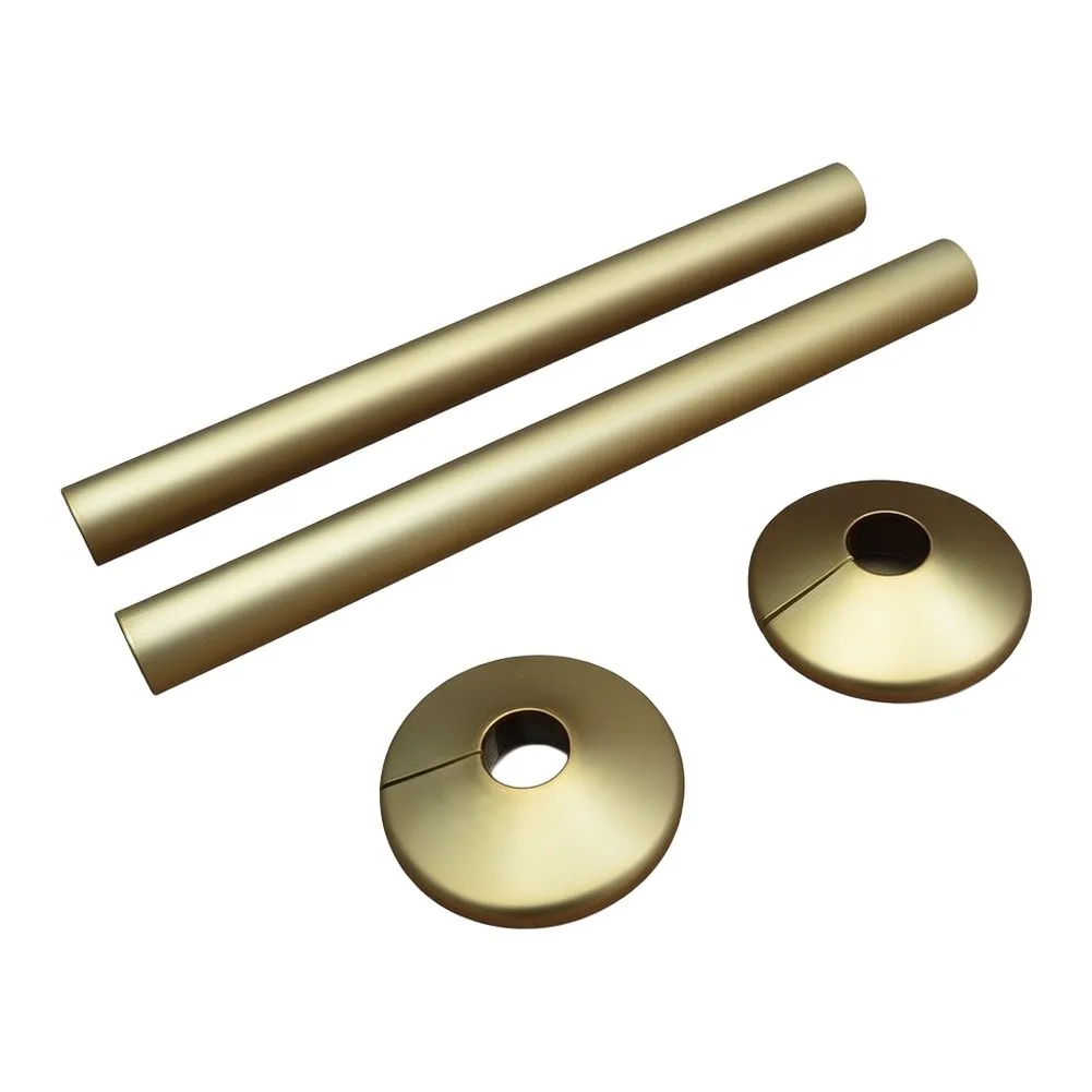 2PCS Brushed Gold Radiator Pipe Decorative Covers 15x200mm Plastic Towel Rack Pipe Sleeves For Home Heating Valve Concealment