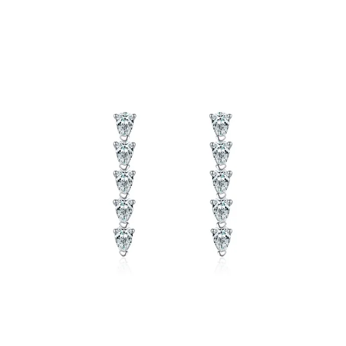 

Модный подарок на свадьбу, стиль S925, чистое серебро, серьги-гвоздики с цирконом и каплями воды для женщин