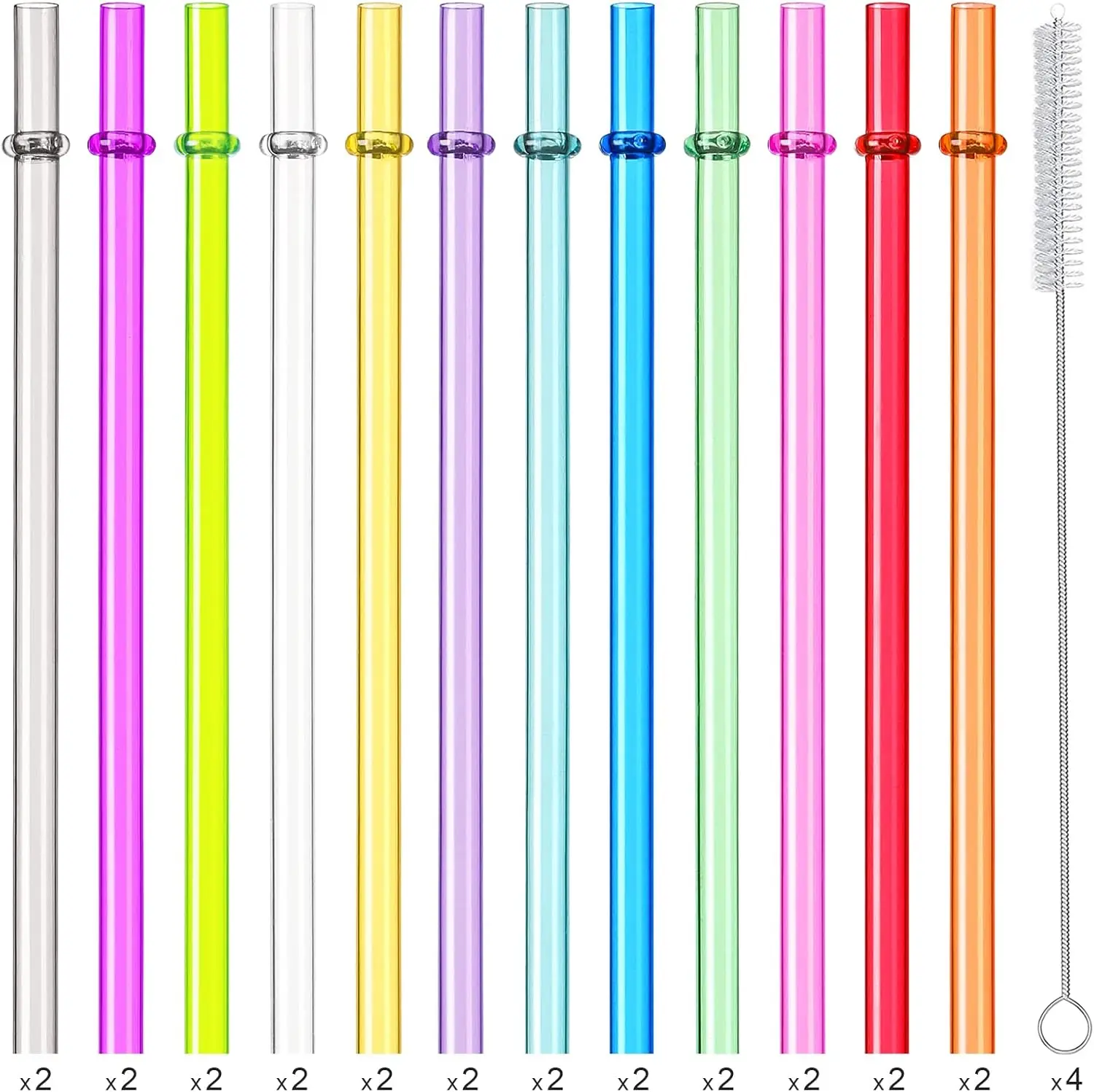 24 عبوة من شفاطات تريتان قابلة لإعادة الاستخدام مع فرش. يناسب ستانلي/YETI/ستاربكس 16-32 أونصة، خالية من مادة BPA. #1
