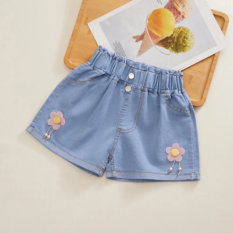 1 pezzo di abbigliamento in denim fresco e carino per bambini e neonati in pantaloncini e pantaloni estivi Jeans per bambini Pantaloncini casual per ragazze